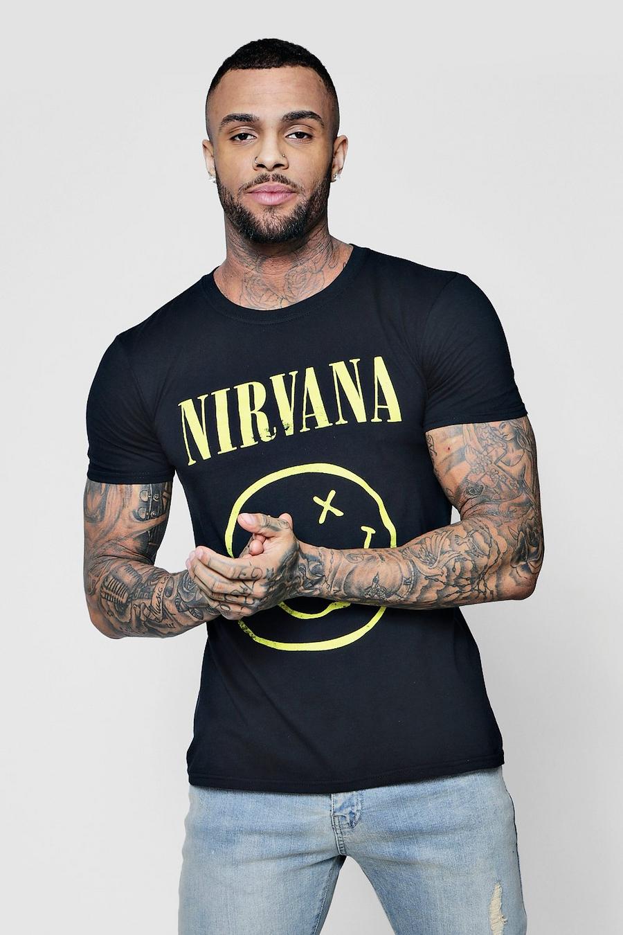 Camiseta con sonrisa Nirvana, Negro image number 1
