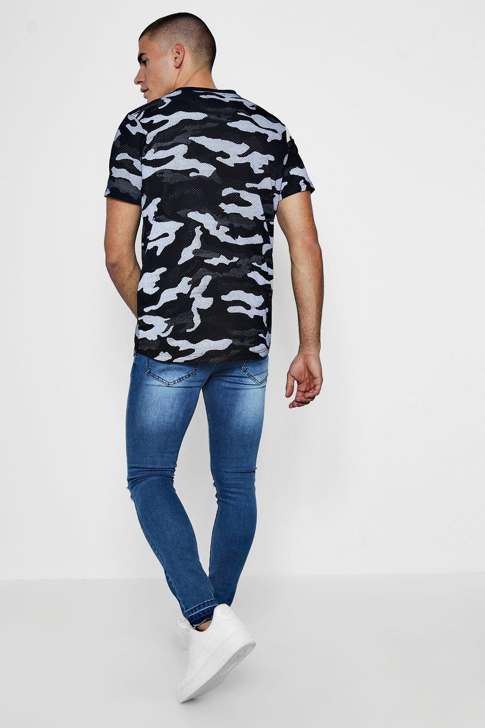 Longline camo t shirt hotsell