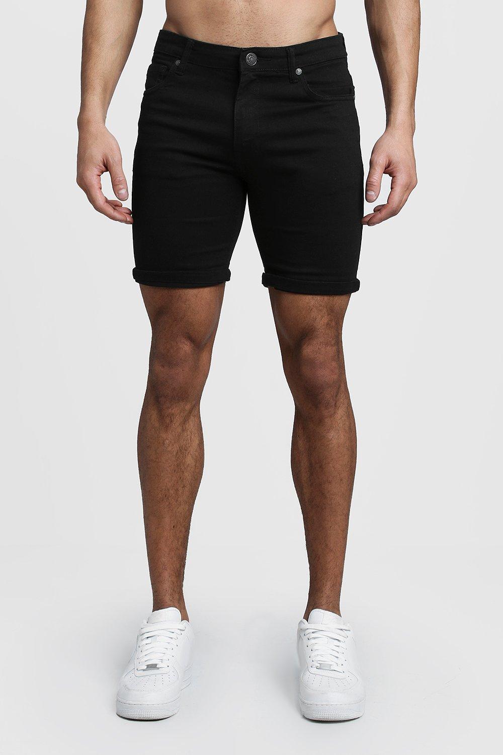 mens skinny denim shorts