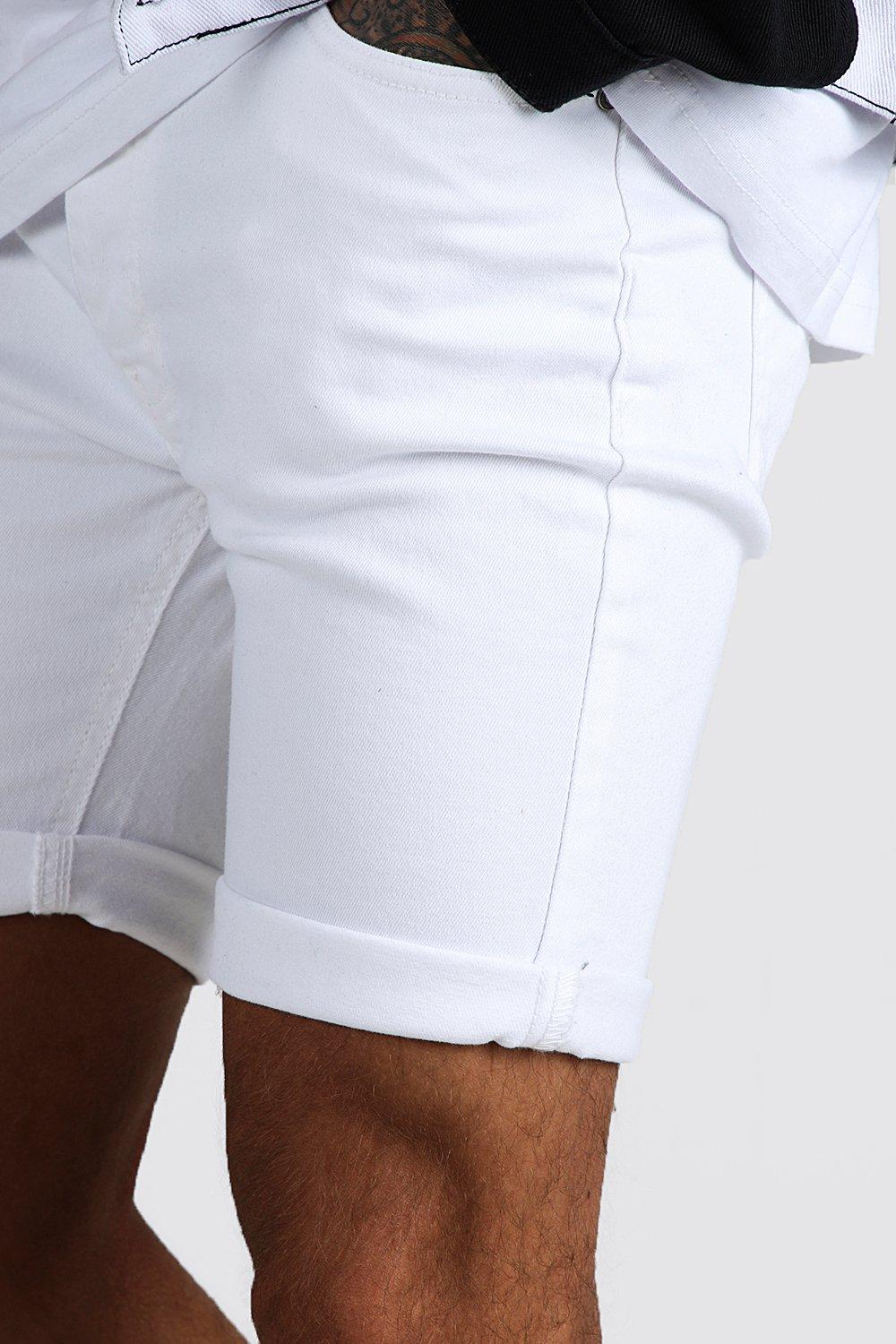 White skinny sale shorts