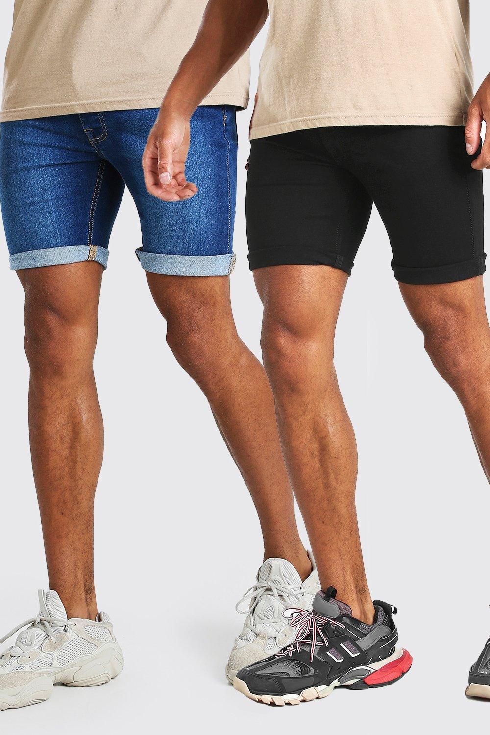 mens skinny fit jean shorts