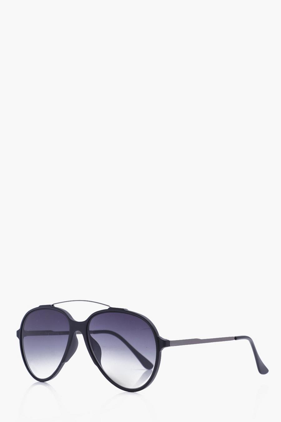 Faded Black Aviator Sunglasses image number 1