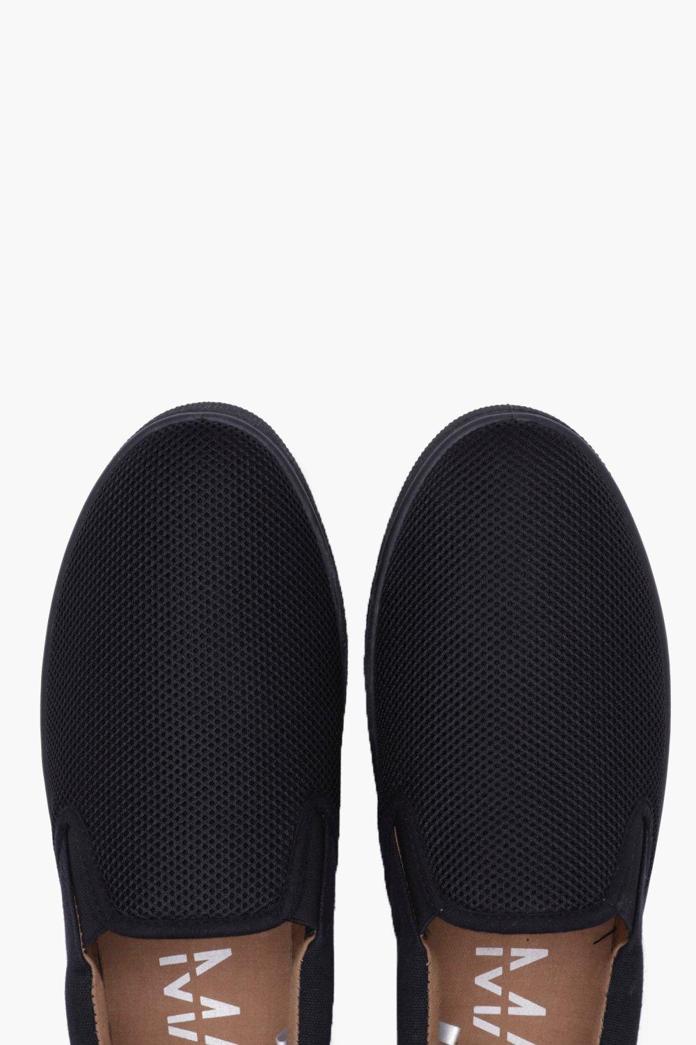 Mesh Slip On Plimsolls boohoo