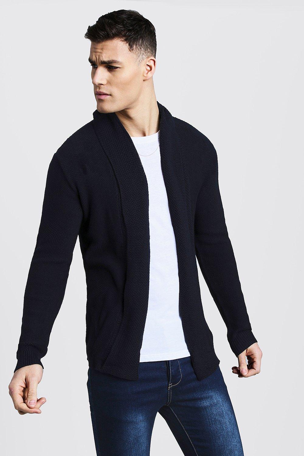 edge textured cardigan boohoo