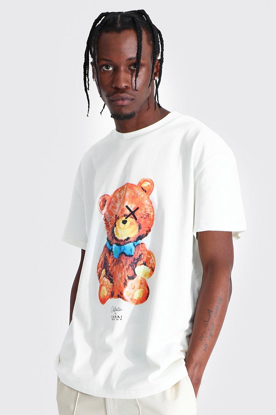 Ecru Oversized Man Collection Teddy T-shirt image number 1