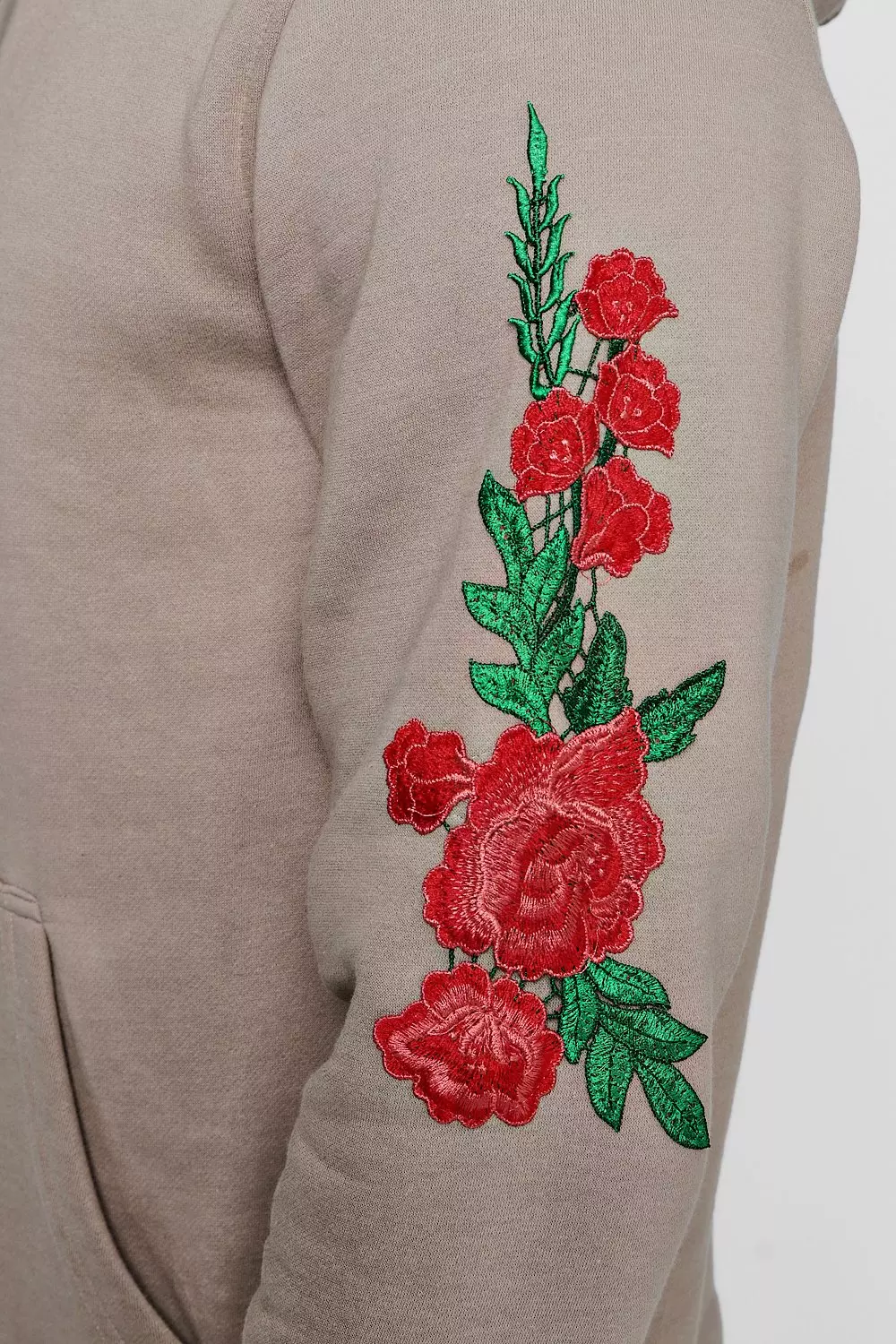 Rose embroidered clearance hoodie