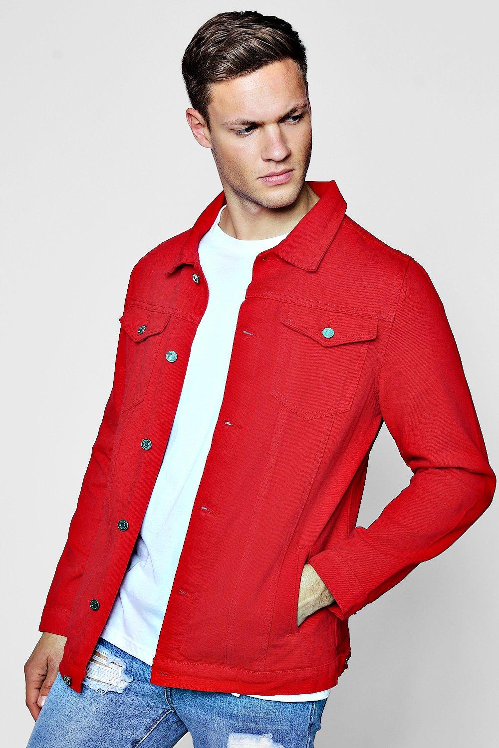 red denim jacket boohoo