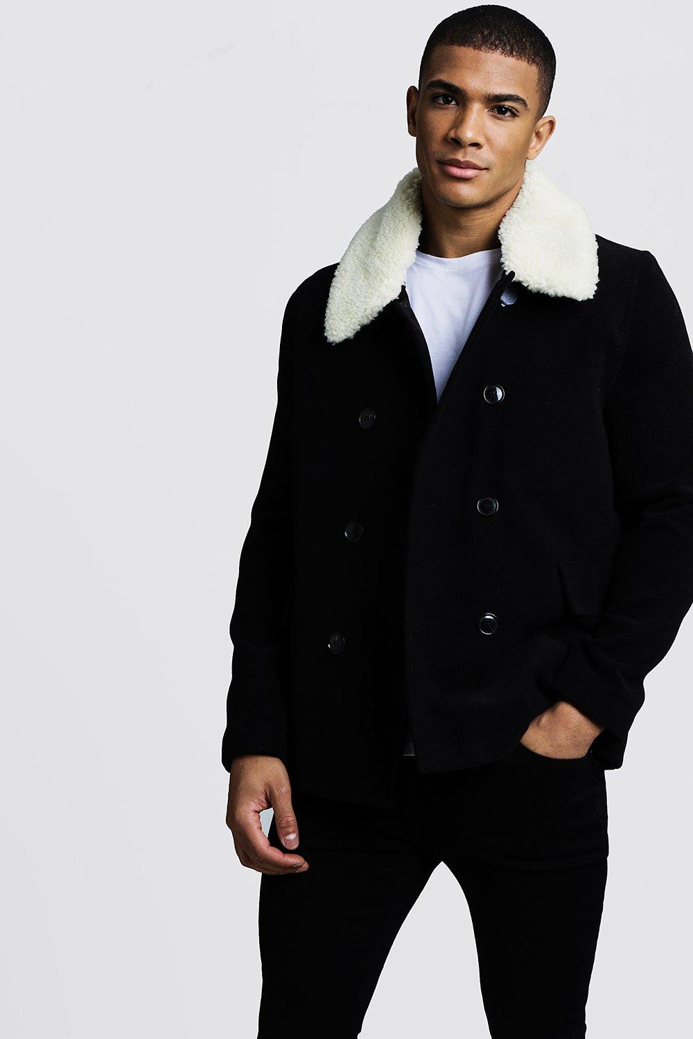 boohoo pea coat