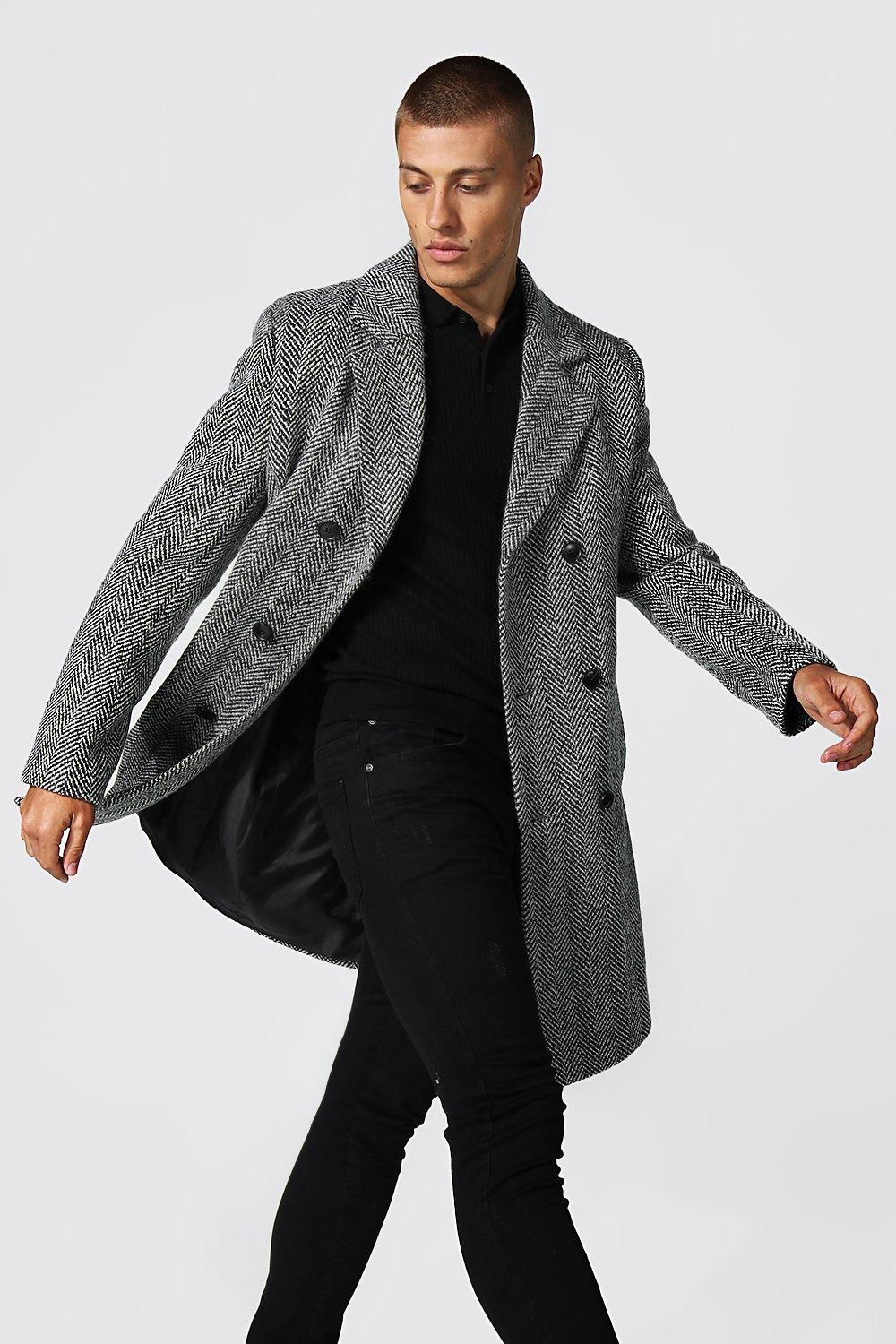 herringbone mix over coat black