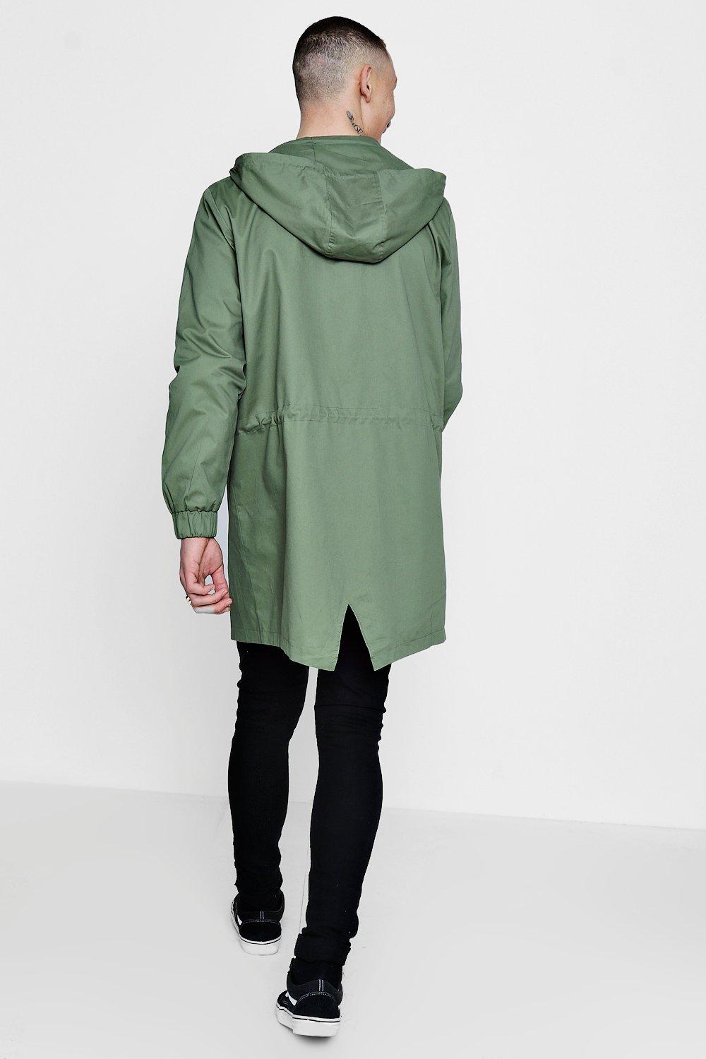 Green fishtail shop parka mens