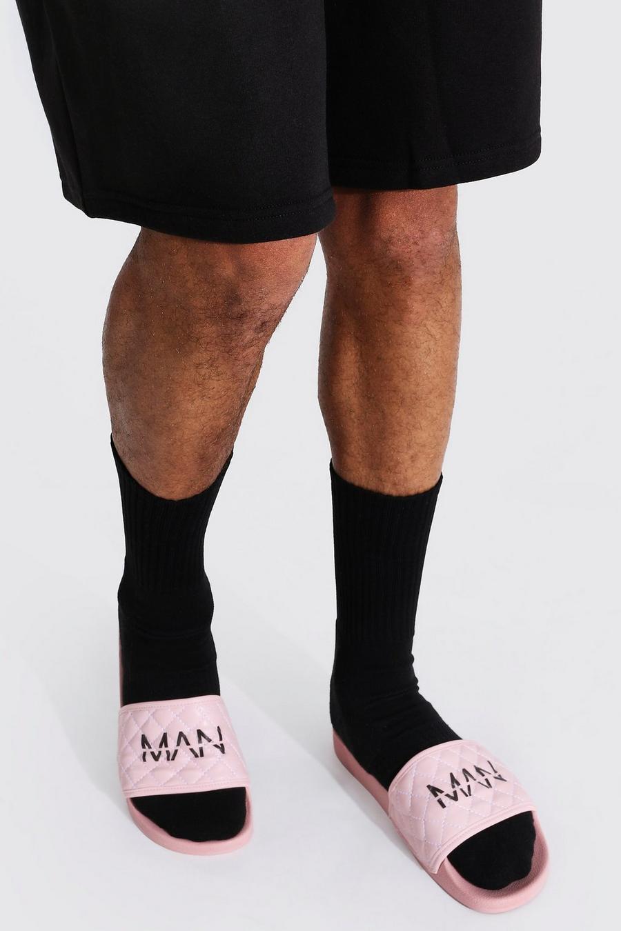 Pink Man Dash Slippers Met Stiksels image number 1