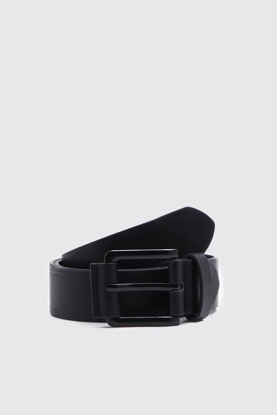 Black PU Belt With Matte Black Buckle image number 1
