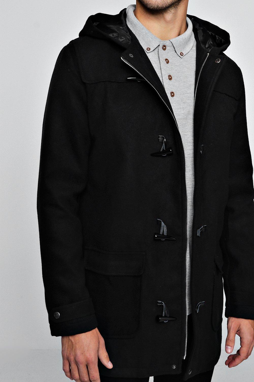 Mens toggle clearance coat with hood