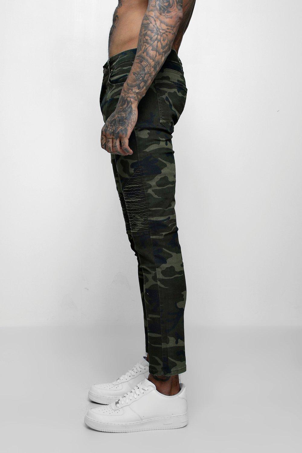 camouflage biker jeans