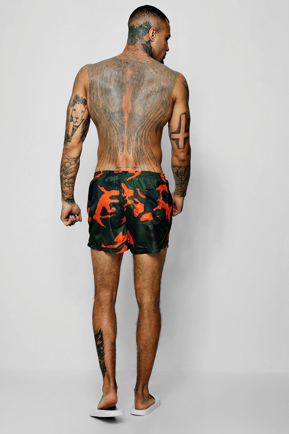 Orange camo swim trunks store