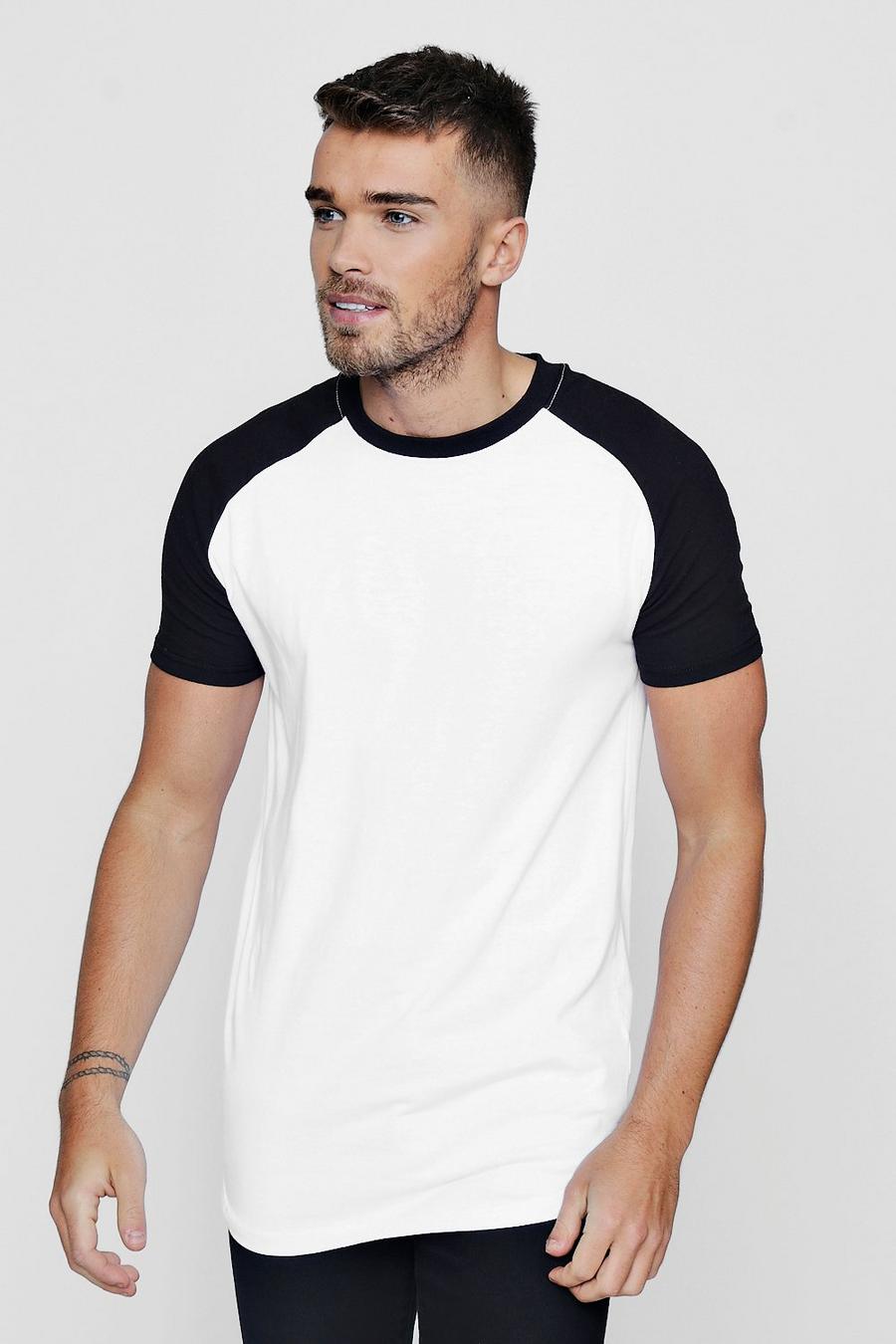 T-Shirt Raglan avec ourlet arrondi long coupe moulante image number 1
