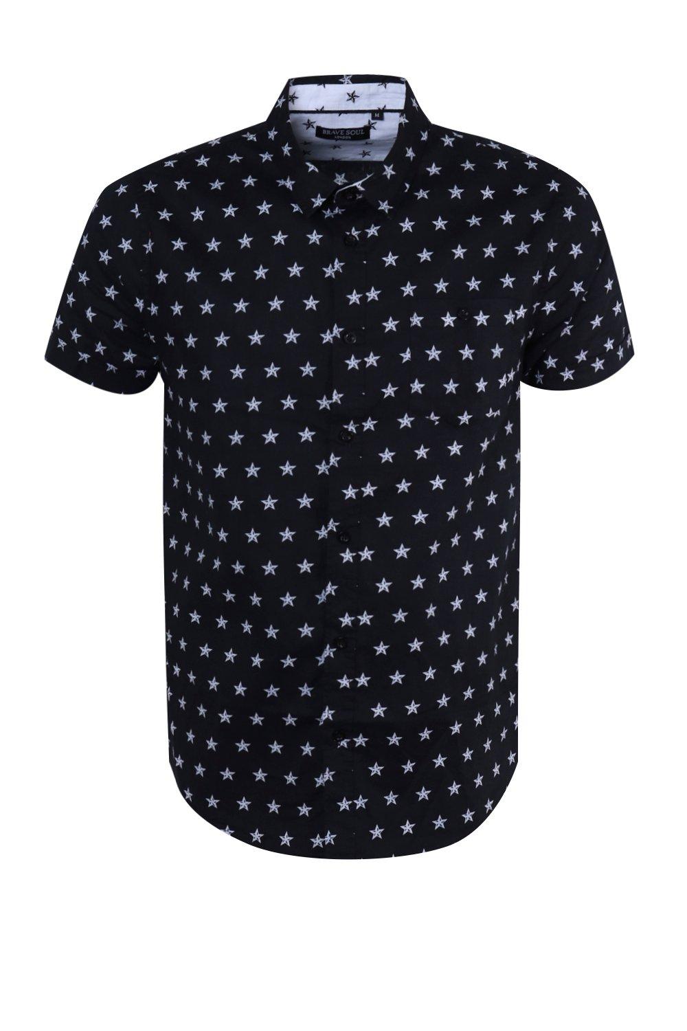 Mens black outlet shirt with stars