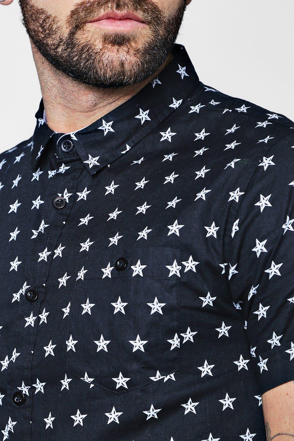 Star print cheap shirt mens