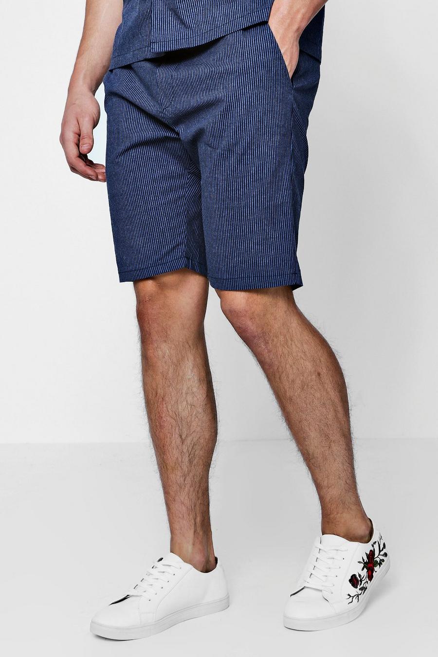 Pantalones cortos a rayas, Azul marino image number 1