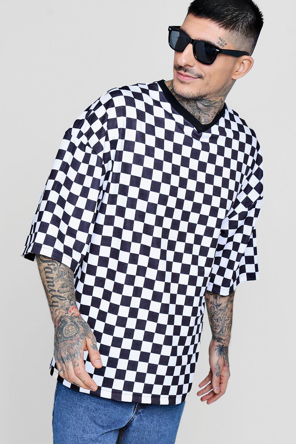 mens checkerboard t shirt