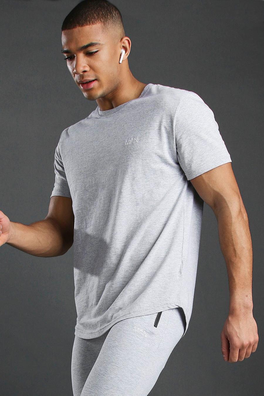 Grey grigio Short Sleeve Active Gym T-Shirt image number 1