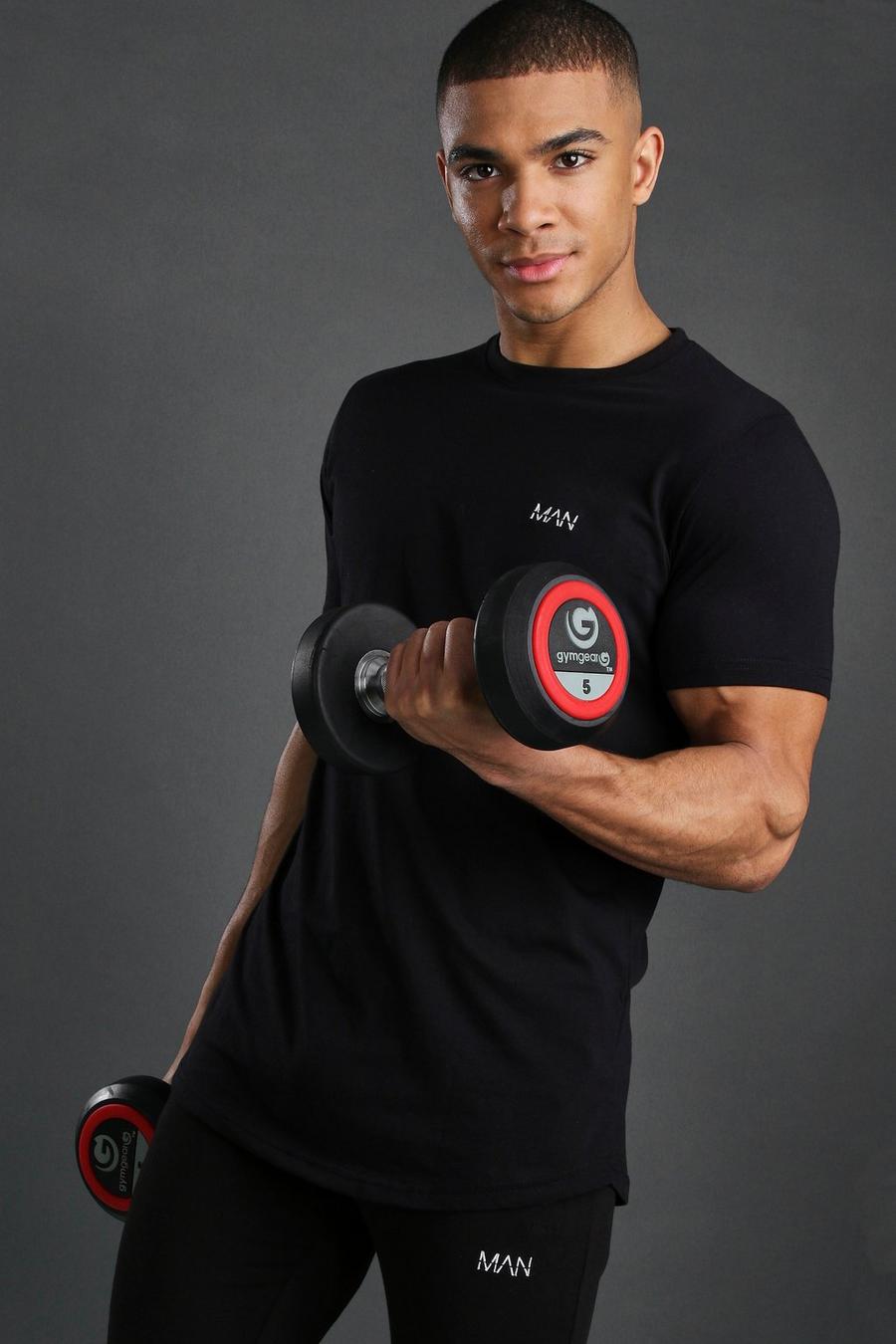 Zwart Sportief Fitness T-Shirt Met Korte Mouwen image number 1