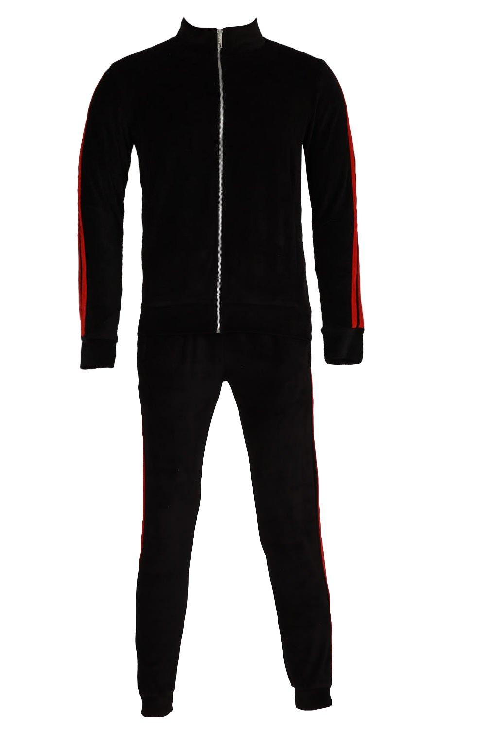 Black tracksuit red stripe online