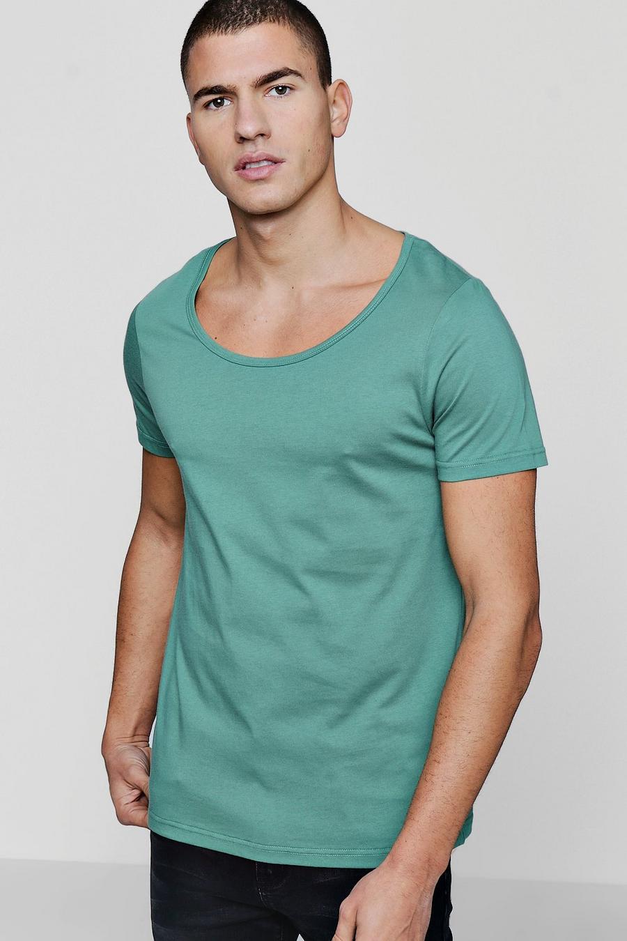 Green Scoop Neck T-Shirt image number 1