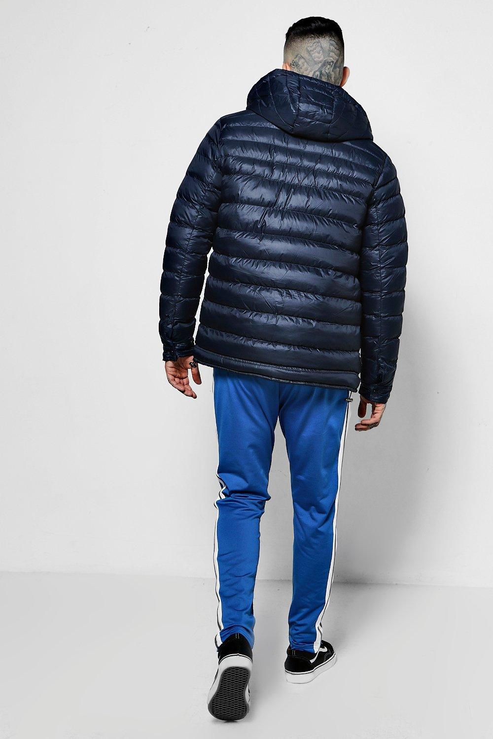 Hooded Puffer Jacket With In Built Headphones boohoo AU