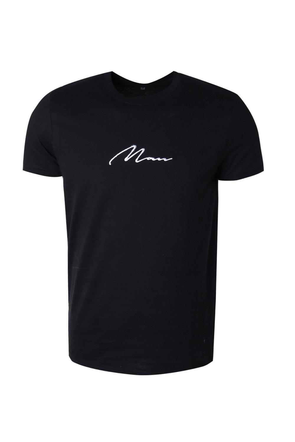MAN Signature Embroidered T Shirt boohoo FI