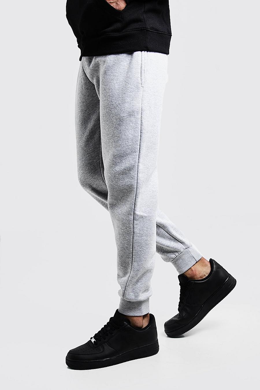 Grey Slim Fit Fleece Track Pants image number 1