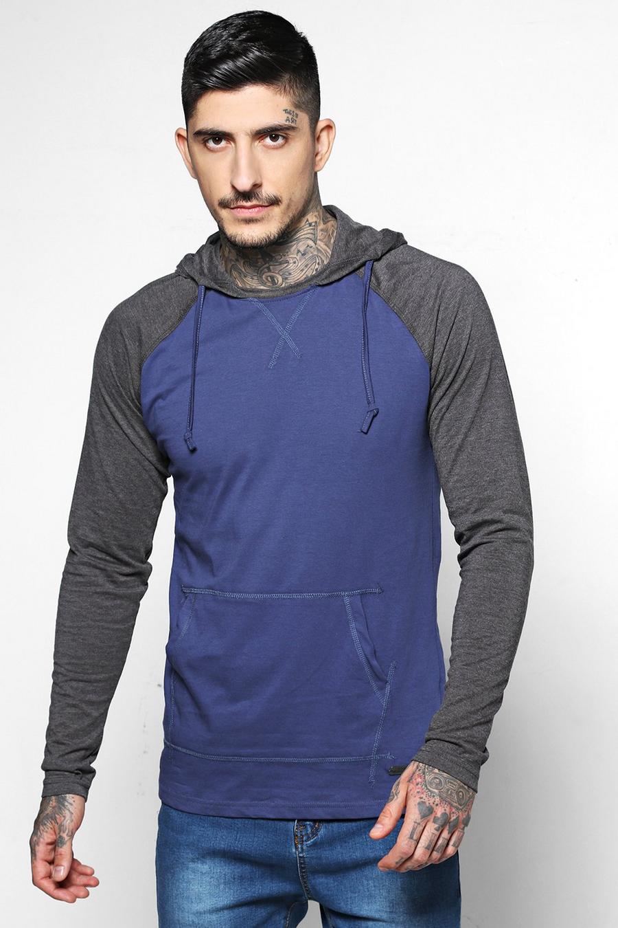 Blue Lightweight Raglan Hoodie image number 1