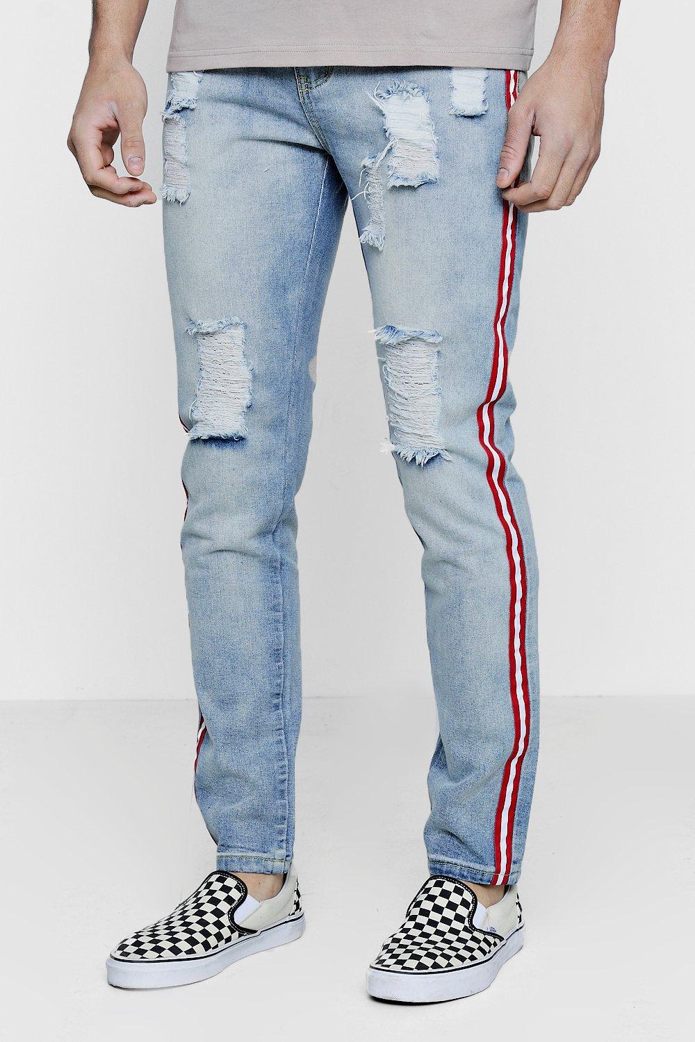 distressed denim jeans