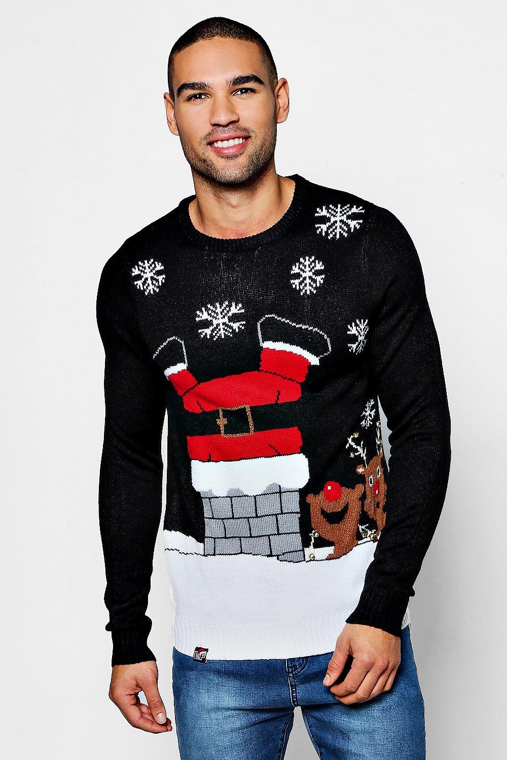 black santa christmas jumper