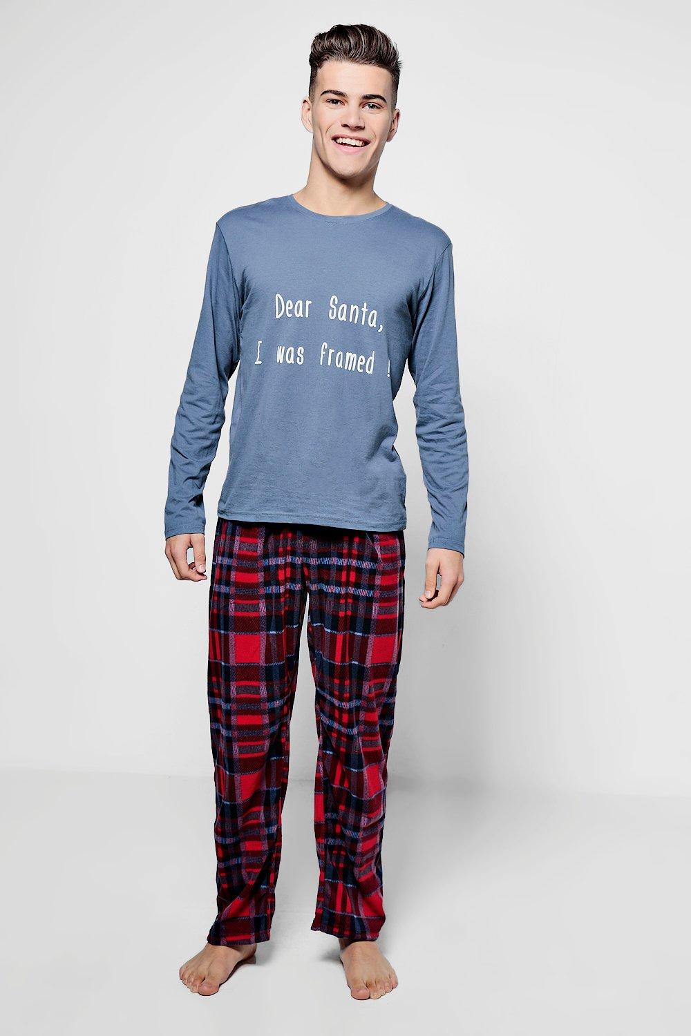 Men S Dear Santa Christmas Pajamas Boohoo