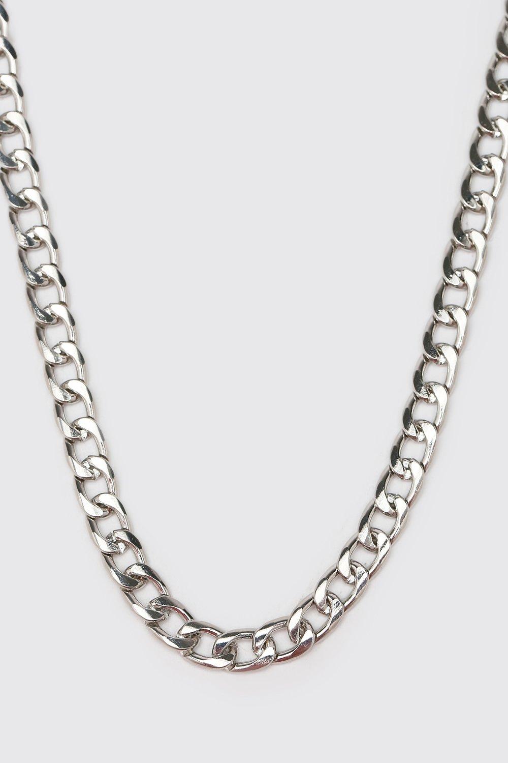 Mens short silver on sale necklace