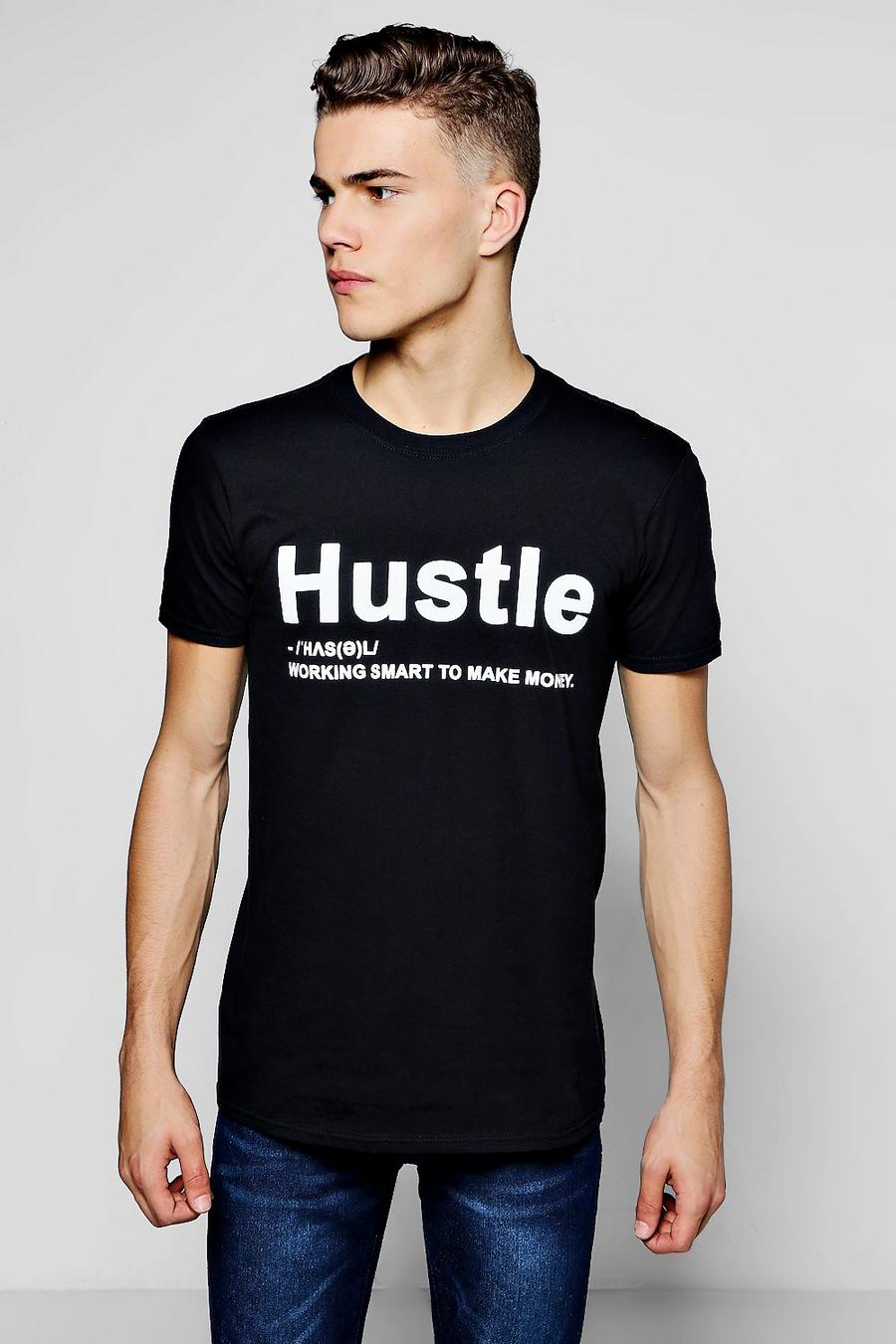 T-Shirt mit Hustle-Print, Schwarz image number 1