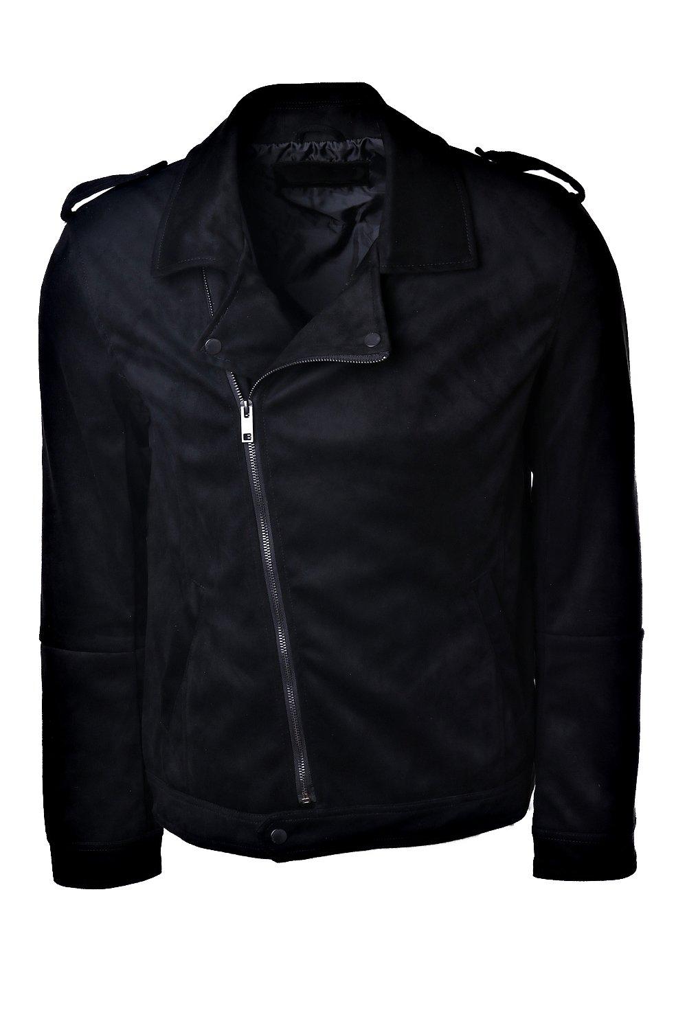 faux suede biker jacket men