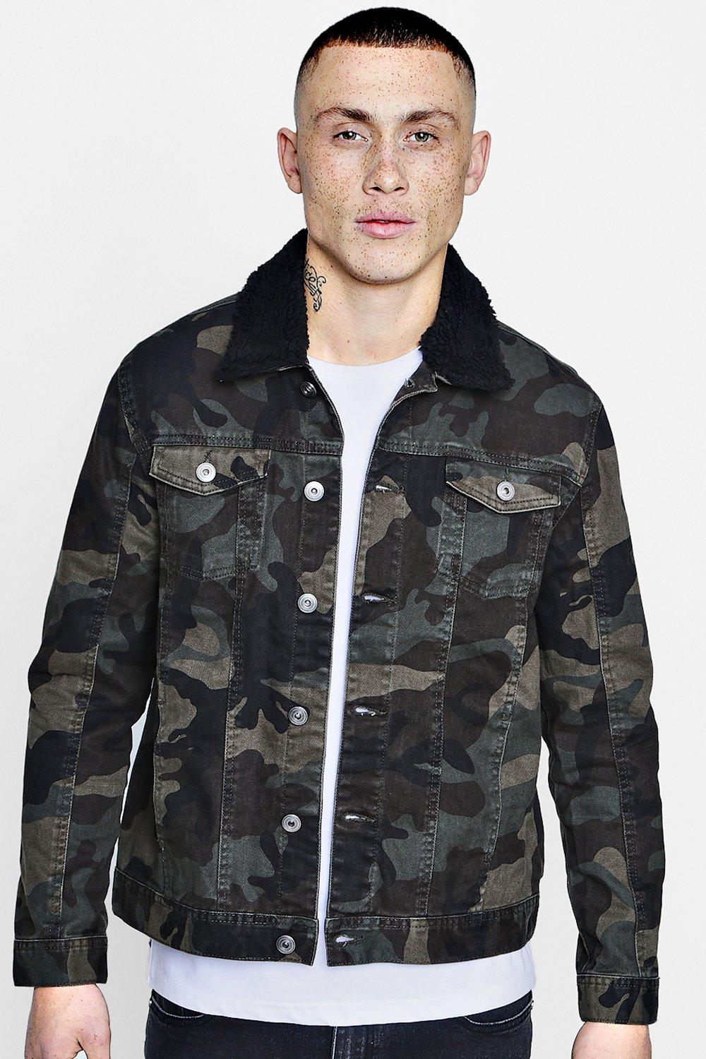 men's camouflage denim jacket