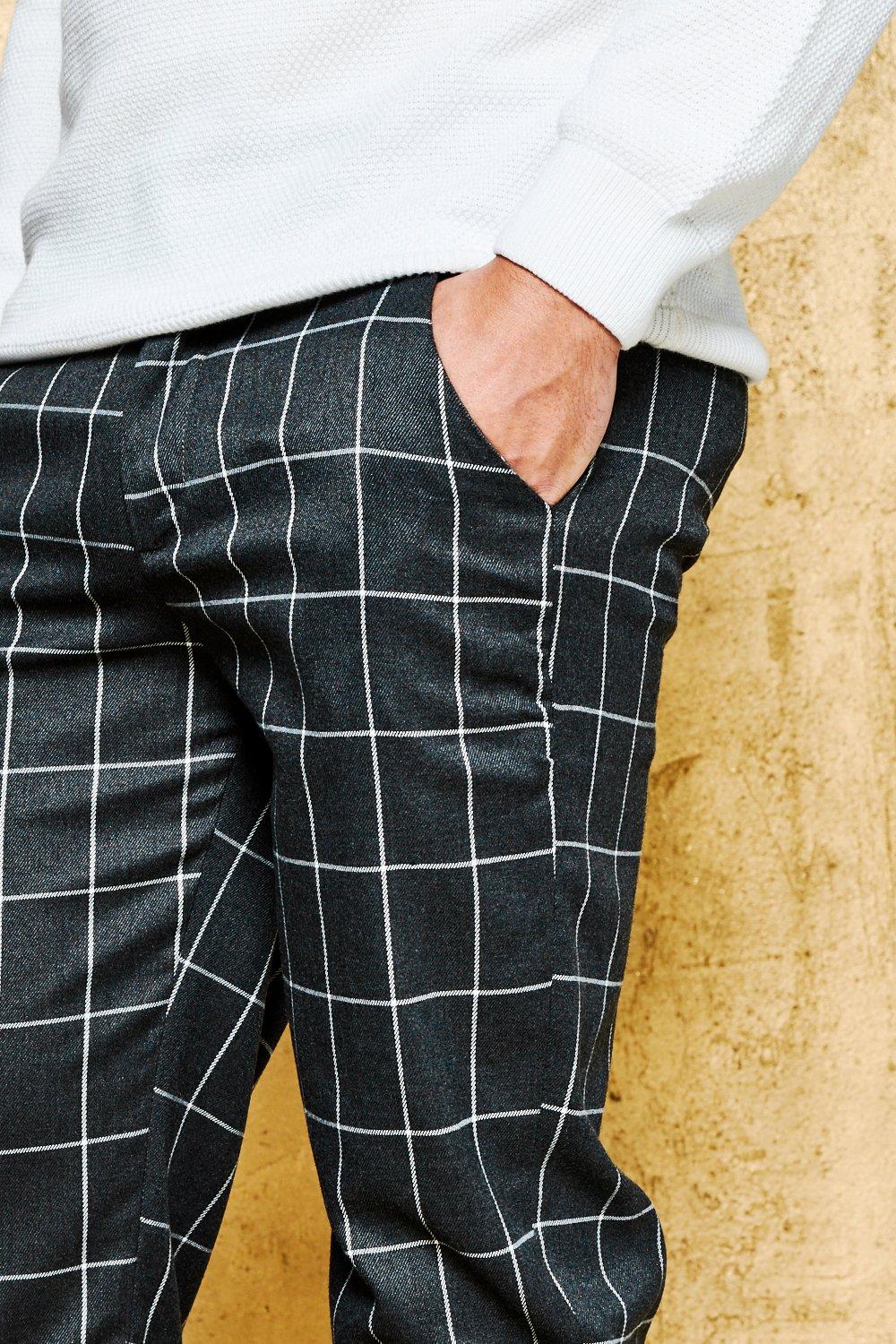 checkered tailored pants