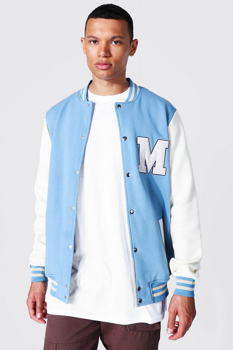 Pale blue Tall Man Varsity Jersey Bomber image number 1