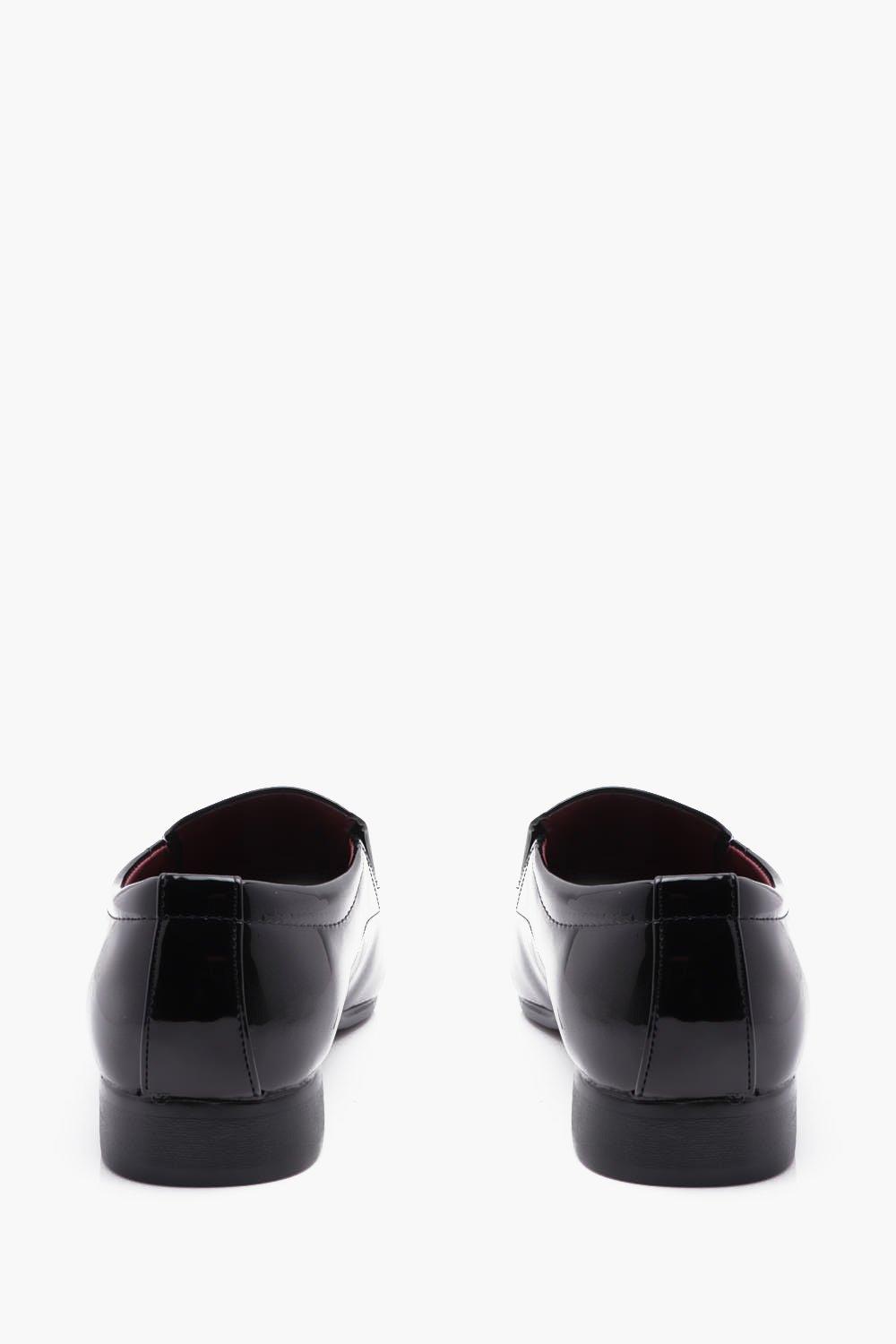 Black patent slip on shoes on sale