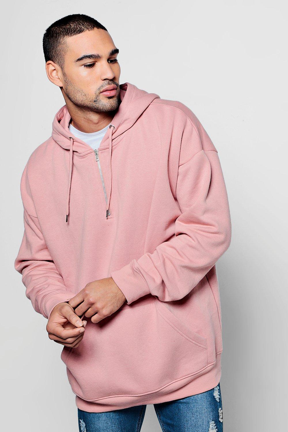 pink half zip hoodie