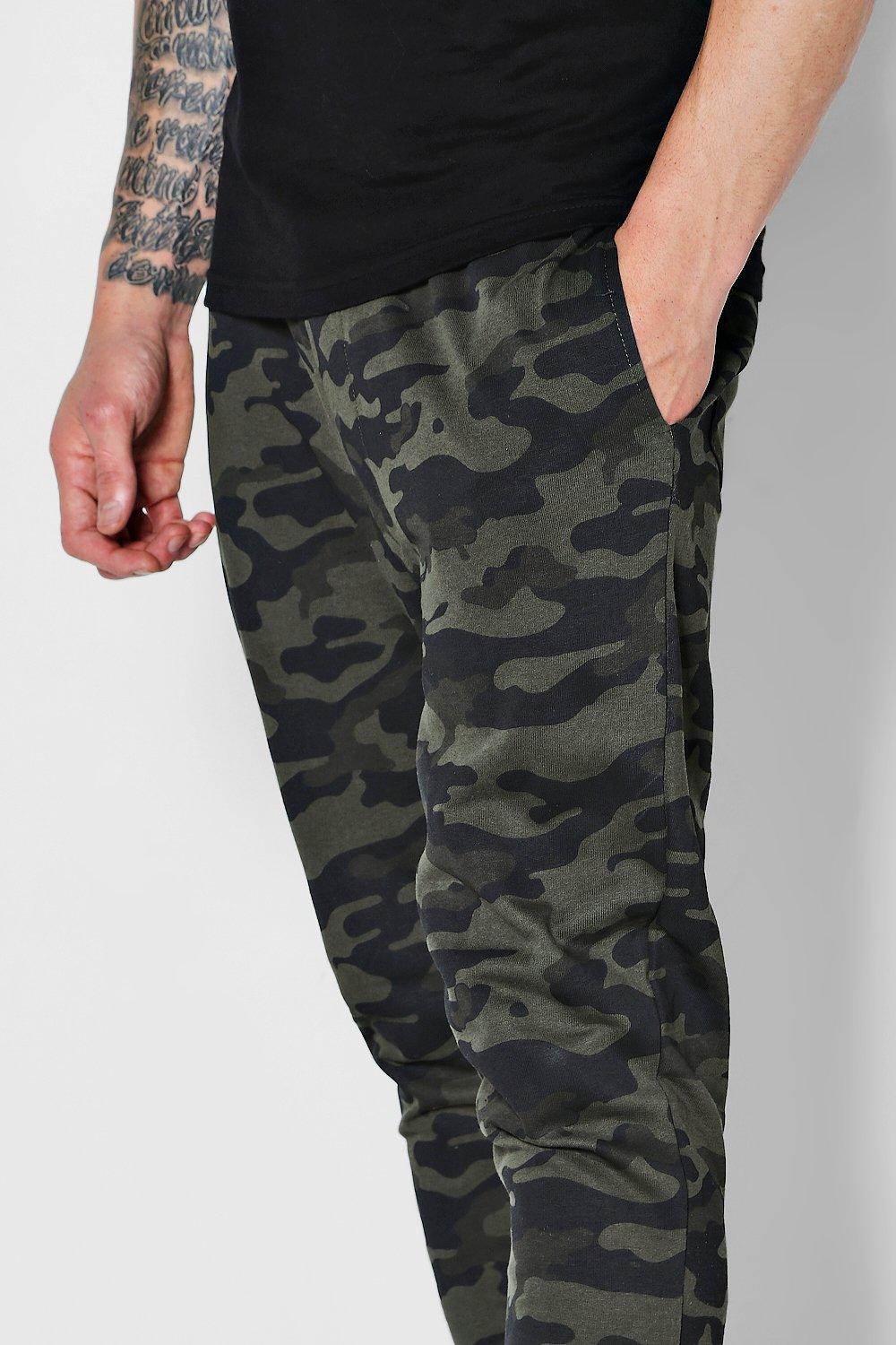 Mens slim fit camo joggers online