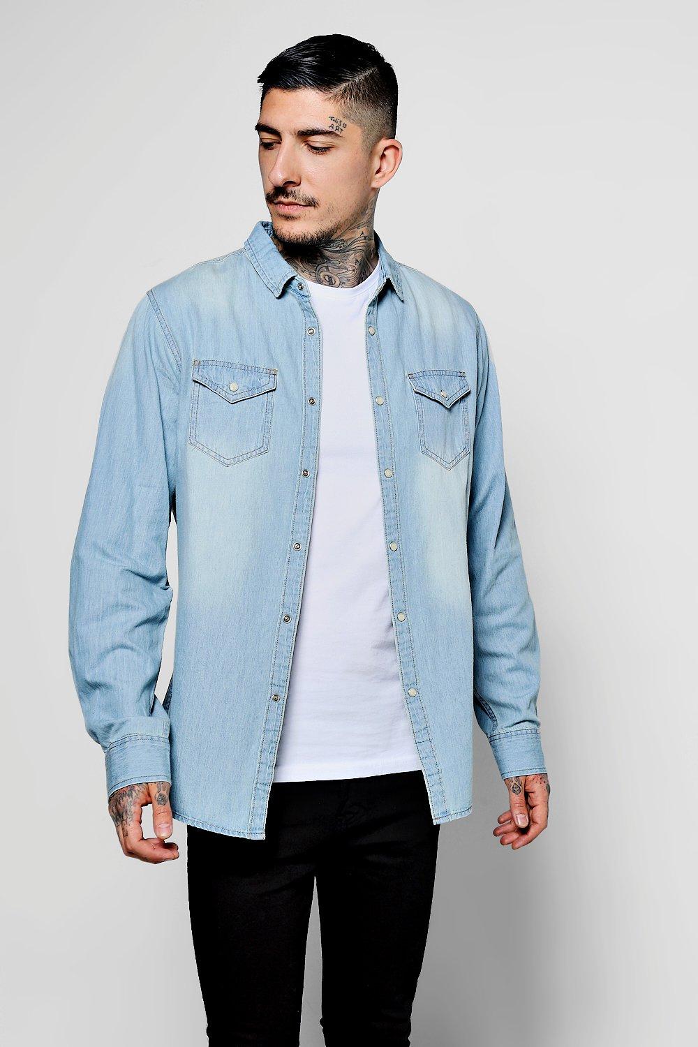 pale blue denim shirt