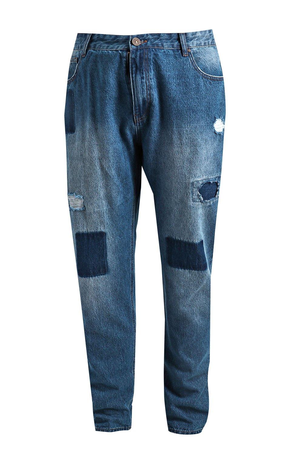 plus size patchwork jeans