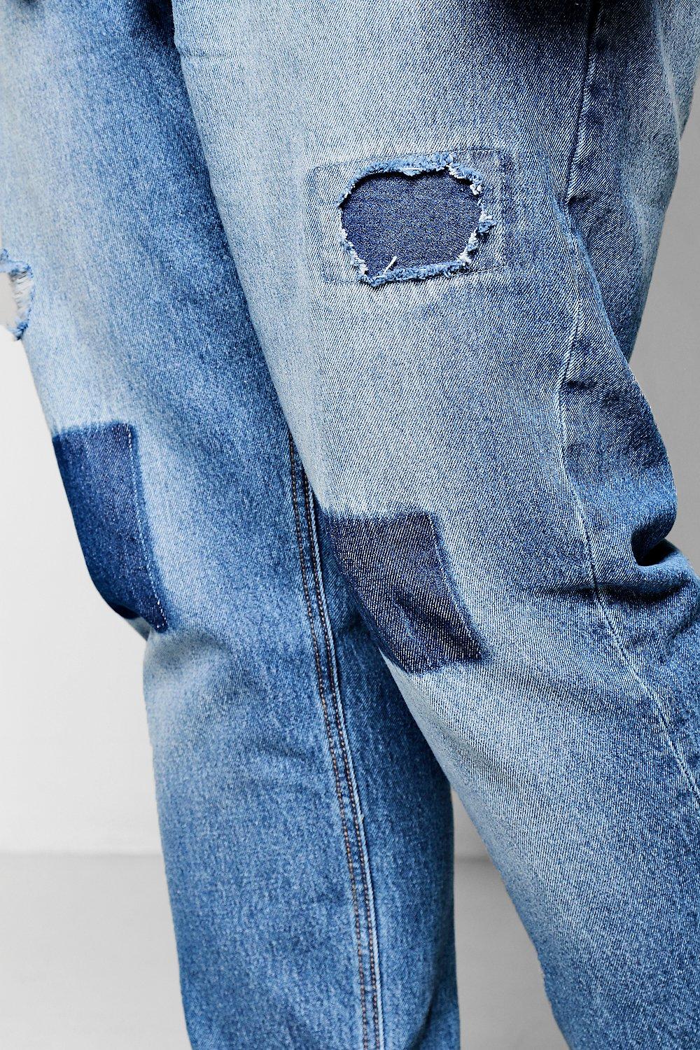plus size patchwork jeans