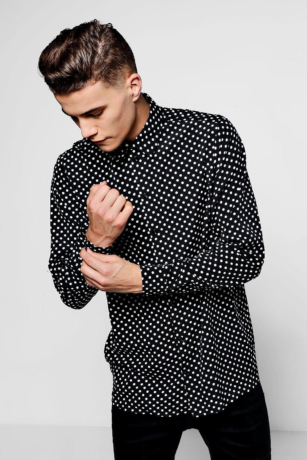 Long Sleeve Polka Dot Shirt | boohoo USA