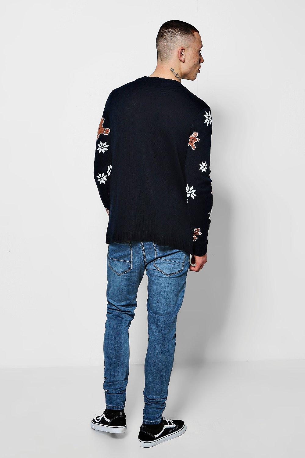 Gingerbread Man Christmas Jumper boohoo IE