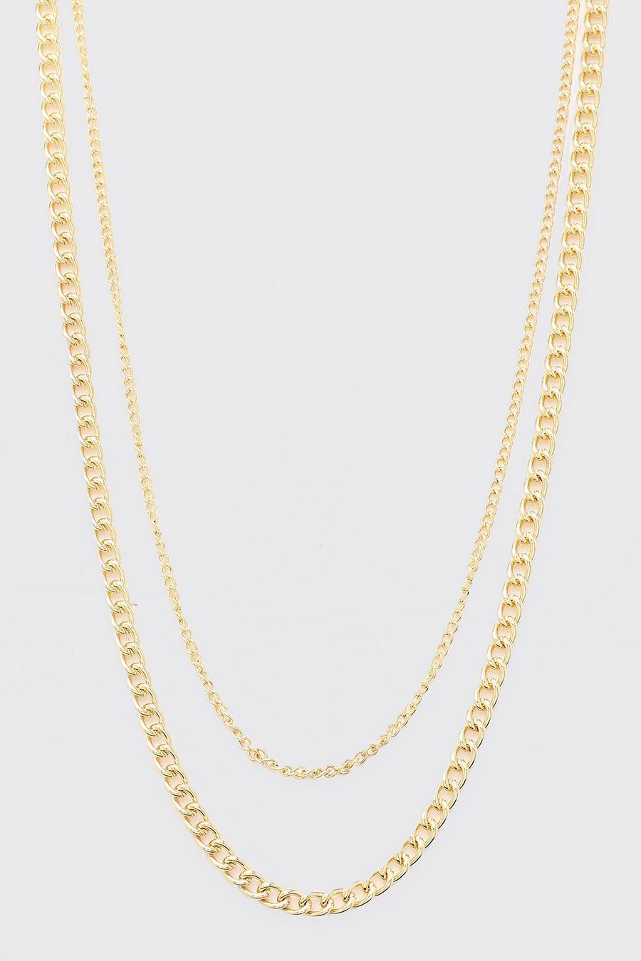 Gold Short Length Double Layer Chain image number 1